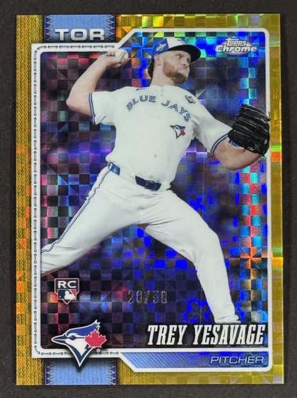 2026 Topps Chrome Trey Yesavage Gold X Fractor LE/ 50 Toronto Bluejays RC Mint
