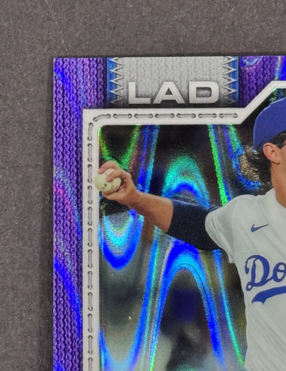 2026 Topps Chrome Jack Little Purple Raywave Auto LE / 75 LA Dodgers RC Mint