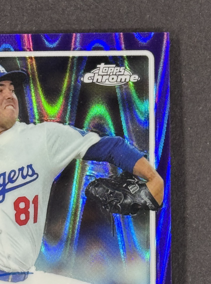 2026 Topps Chrome Jack Little Purple Raywave Auto LE / 75 LA Dodgers RC Mint