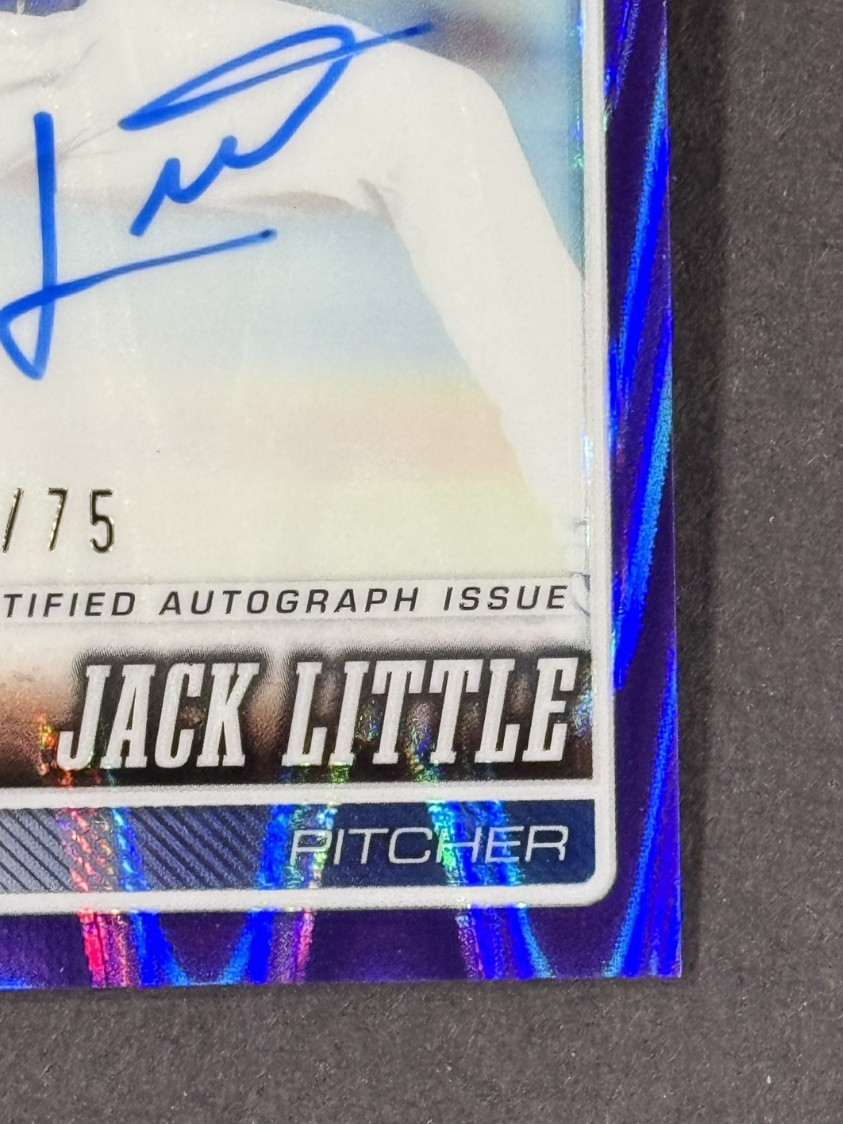 2026 Topps Chrome Jack Little Purple Raywave Auto LE / 75 LA Dodgers RC Mint