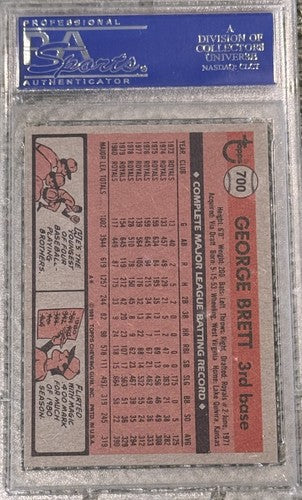 1981 Topps #700 George Brett PSA 8 NM - MT Mint Centered Beauty Royals HOF