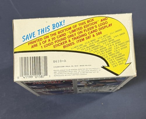 1989 Fleer Baseball Wax Box From Fresh Case Bill Ripken FF Error 90101 Confirmed