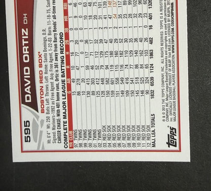 2013 Topps David Ortiz #595 SSP Speech Boston Strong USA Flag Variation Red Sox