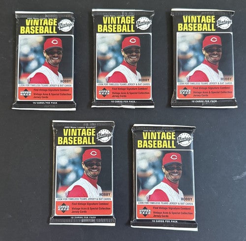 Upper Deck Vintage Baseball Hobby 2002 5 Packs Lot Sealed 10 Cards Per Pack