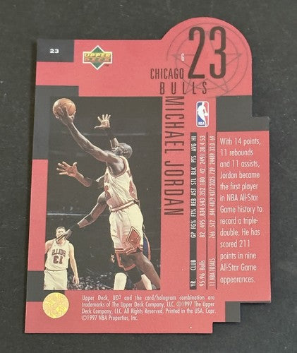 1996-97 Upper Deck UD3 Michael Jordan Star Focus Die Cut #23 Bulls Nm - Mint