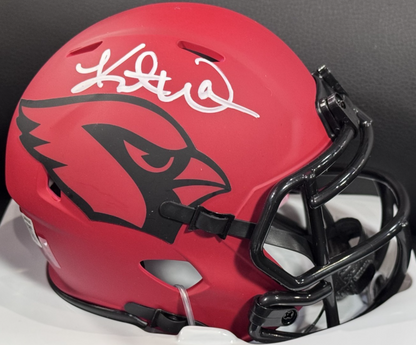 Kurt Warner Signed Arizona Cardinals Riddell Rave Mini Helmet Auto BAS COA HOF