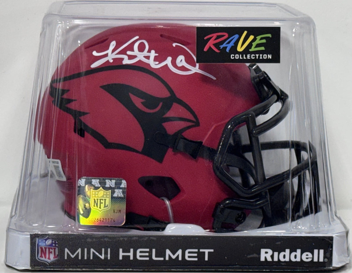 Kurt Warner Signed Arizona Cardinals Riddell Rave Mini Helmet Auto BAS COA HOF