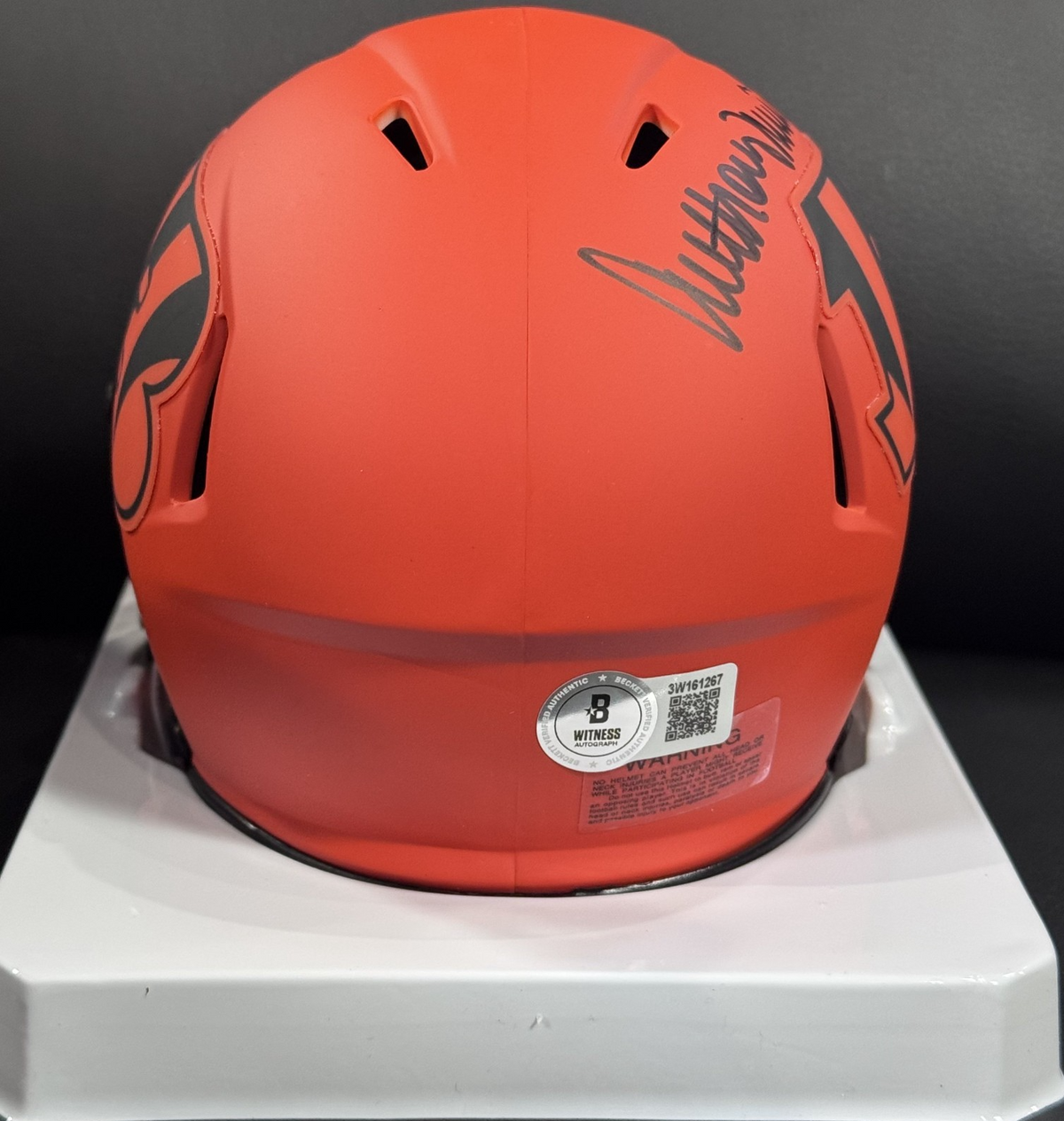 Anthony Munoz Signed Bengals Riddell Rave Mini Helmet Auto BAS COA HOF