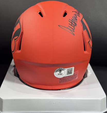 Anthony Munoz Signed Bengals Riddell Rave Mini Helmet Auto BAS COA HOF