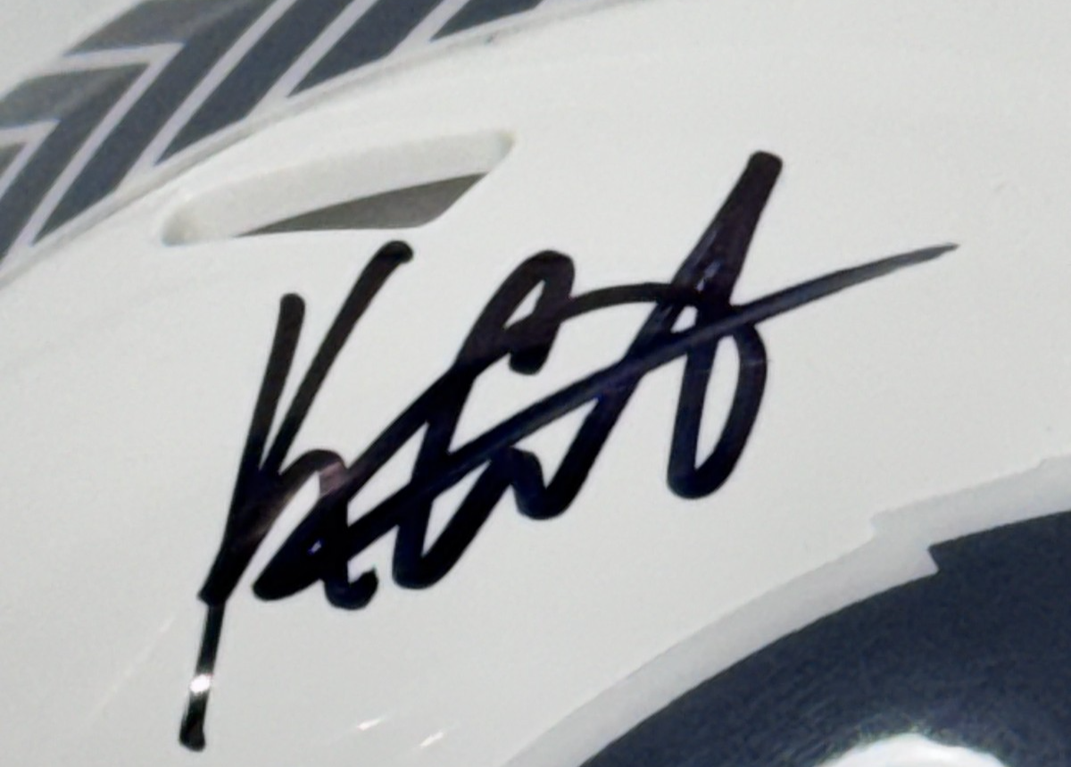 Keon Coleman Signed Saute To Service Riddell Mini Helmet Auto BAS COA Bills