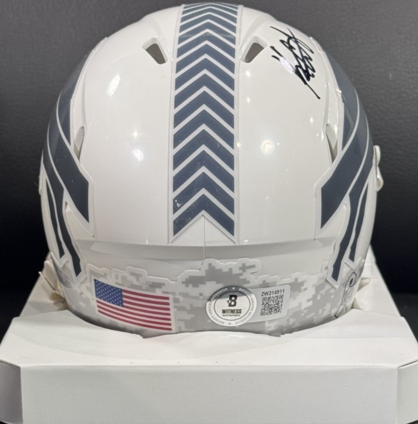 Keon Coleman Signed Saute To Service Riddell Mini Helmet Auto BAS COA Bills