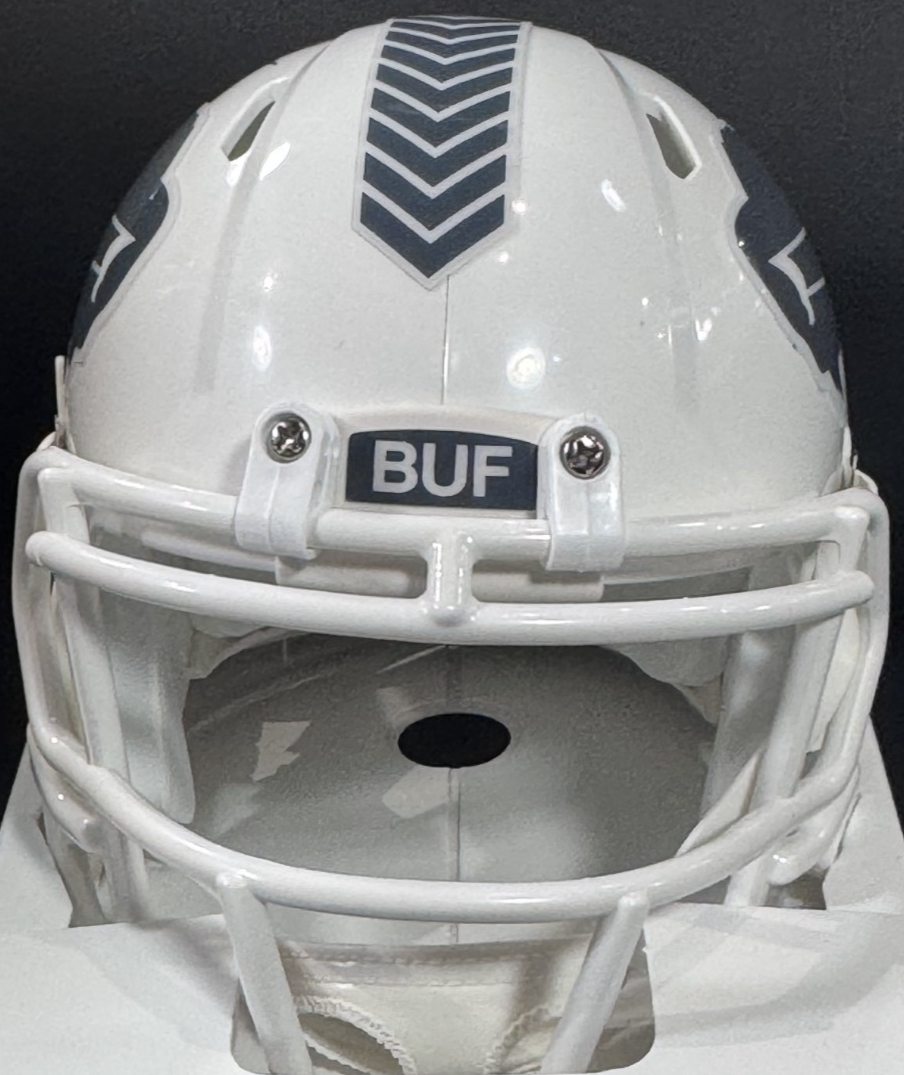 Keon Coleman Signed Saute To Service Riddell Mini Helmet Auto BAS COA Bills