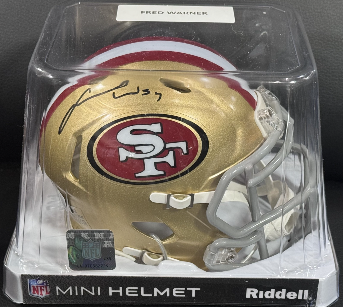 Fred Warner Signed San Francisco 49ers Riddell Mini Helmet Auto BAS COA