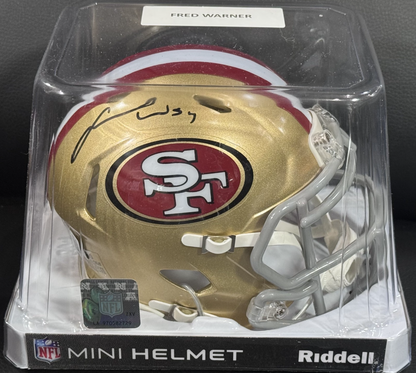 Fred Warner Signed San Francisco 49ers Riddell Mini Helmet Auto BAS COA