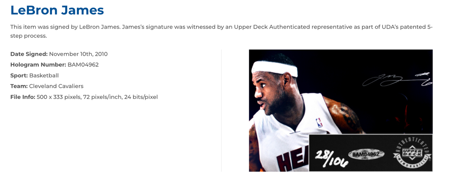 Lebron James Signed 50x39 Miami Heat Poster Framed LE/ 106 Auto Upper Deck COA