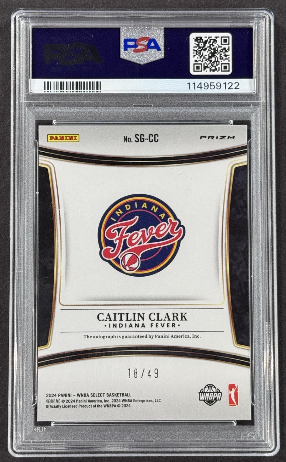 2024 Select Caitlin Clark Blue Prizm RC  /49 PSA 10 Gem Mint Rookie Auto  Pop 6