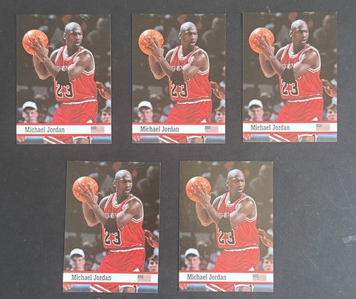 1993 Fax Pax World Of Sport #7 Michael Jordan Basketball Card Lot Of 5 Mint