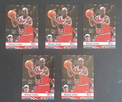 1993 Fax Pax World Of Sport #7 Michael Jordan Basketball Card Lot Of 5 Mint