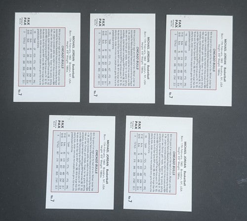 1993 Fax Pax World Of Sport #7 Michael Jordan Basketball Card Lot Of 5 Mint