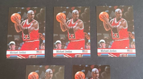 1993 Fax Pax World Of Sport #7 Michael Jordan Basketball Card Lot Of 5 Mint