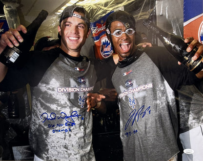David Wright Jose Reyes Signed 16x20 Photo Framed Mets 06 NL Champs Auto JSA COA