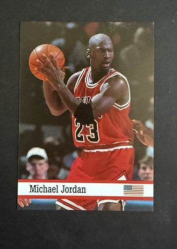 1993 Fax Pax Michael Jordan Card #7 Chicago Bulls HOF W/ Usa Flag Mint