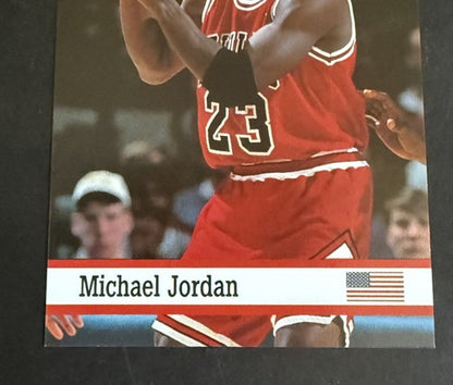 1993 Fax Pax Michael Jordan Card #7 Chicago Bulls HOF W/ Usa Flag Mint