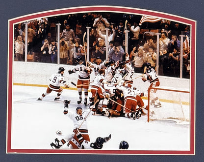1980 Team USA Hockey Gold Medal Miracle On Ice 8x10 Celebration Photo Framed