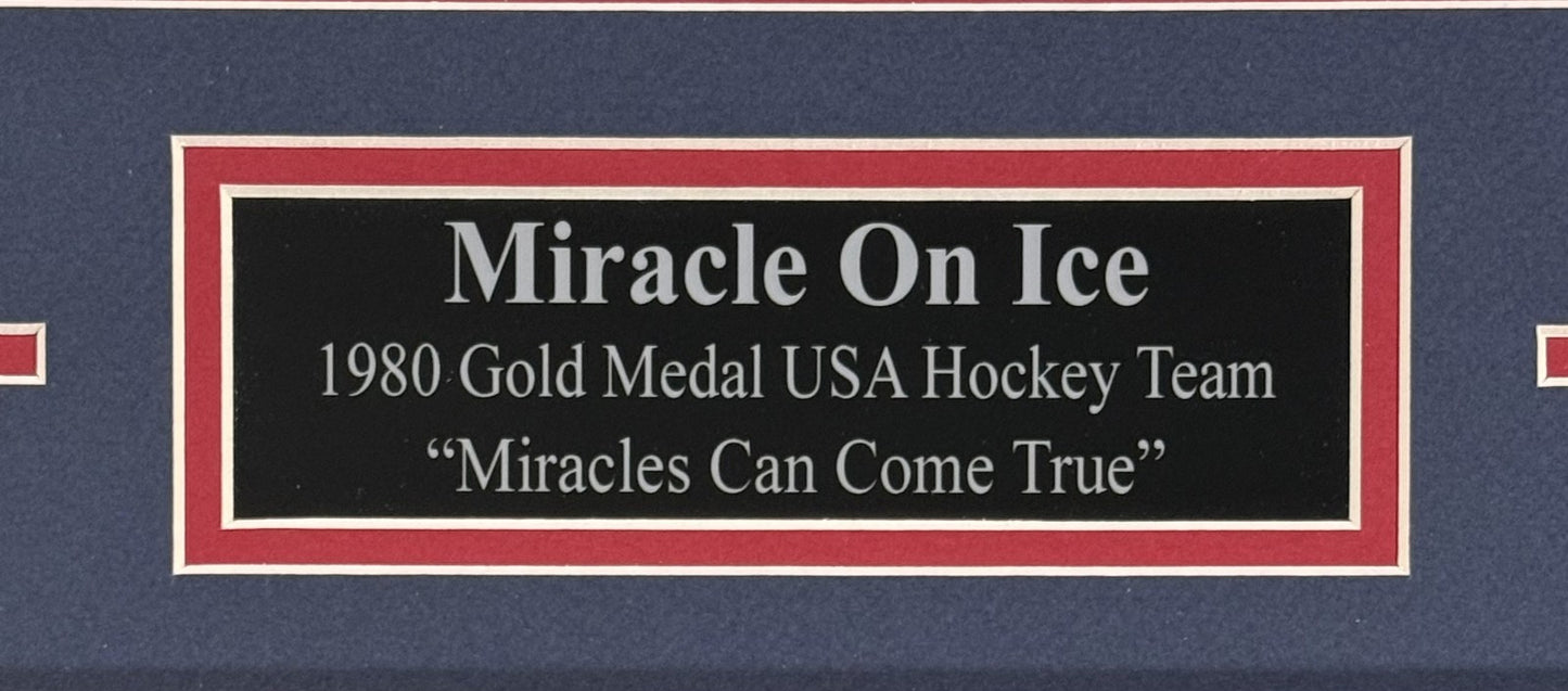 1980 Team USA Hockey Gold Medal Miracle On Ice 8x10 Celebration Photo Framed