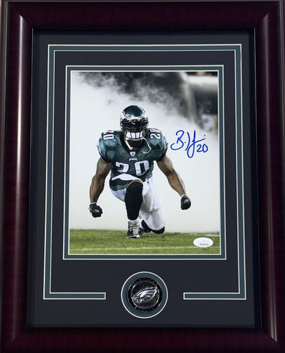 Brian Dawkins Signed 8x10 Photo Framed W/ Coin Auto JSA COA Eagles HOF