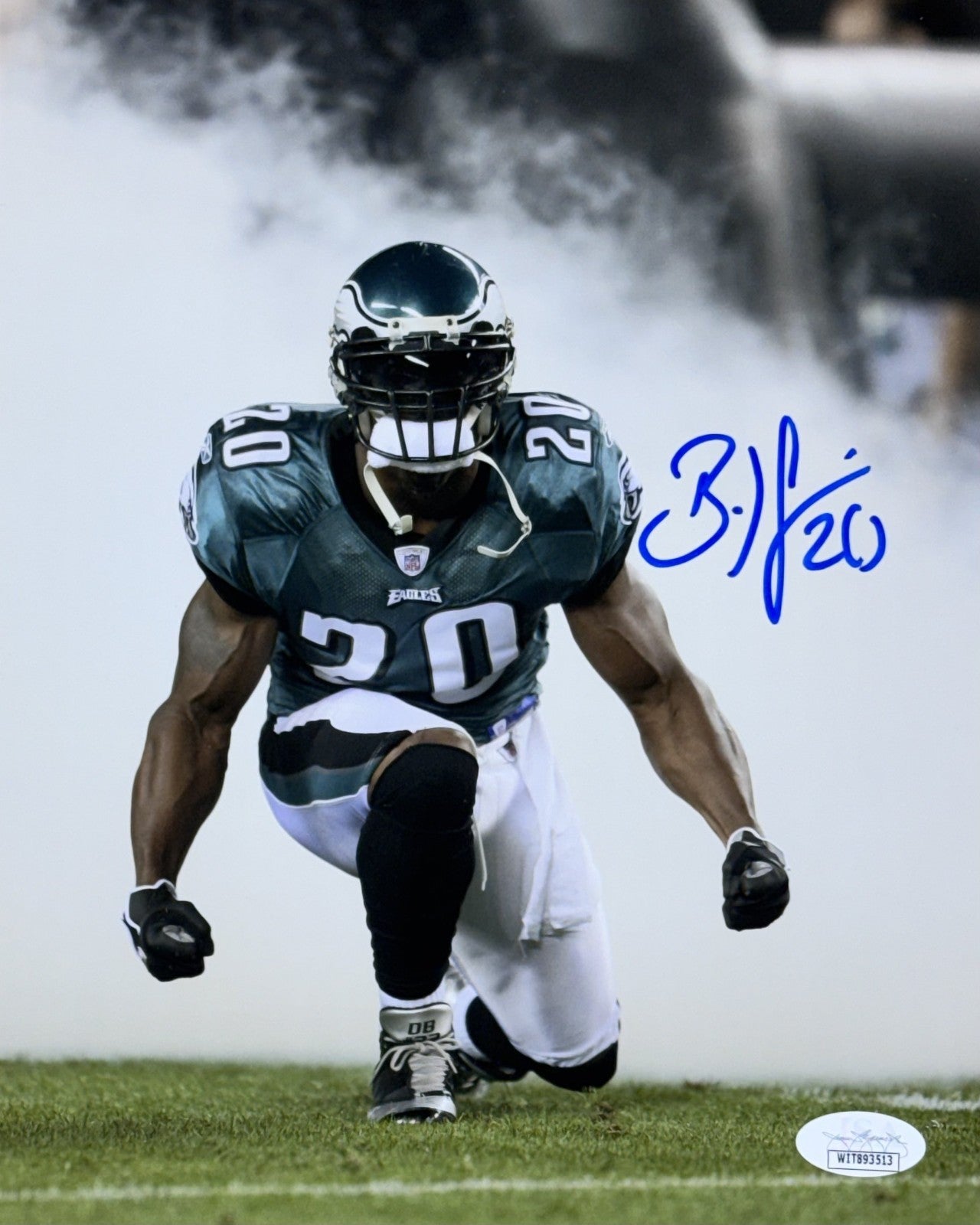 Brian Dawkins Signed 8x10 Photo Framed W/ Coin Auto JSA COA Eagles HOF