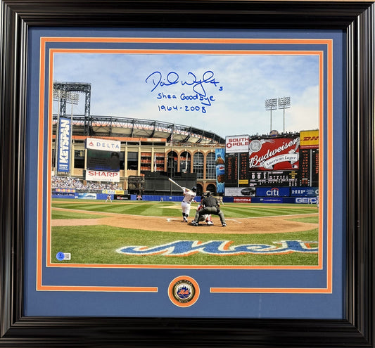 David Wright Signed 16x20 Photo Framed NY Mets Shea Goodbye 1964-08 Auto BAS COA