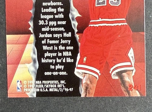 1996-97 Fleer Metal Shredders Michael Jordan #241 Nice Shape Bulls HOF
