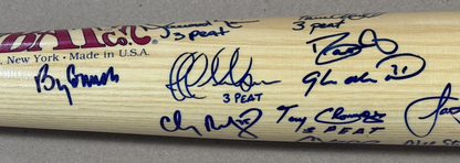 2000 World Series Yankees Team Signed Bat /26 3 Peat Auto Rivera Jeter MVP JSA