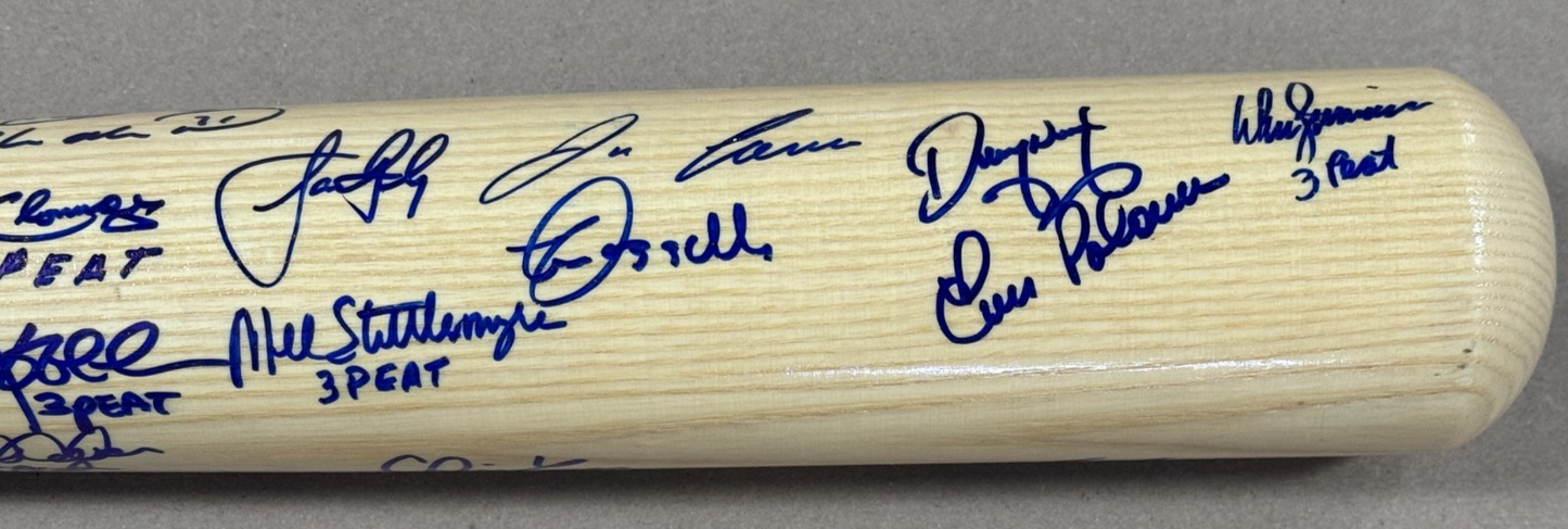 2000 World Series Yankees Team Signed Bat /26 3 Peat Auto Rivera Jeter MVP JSA