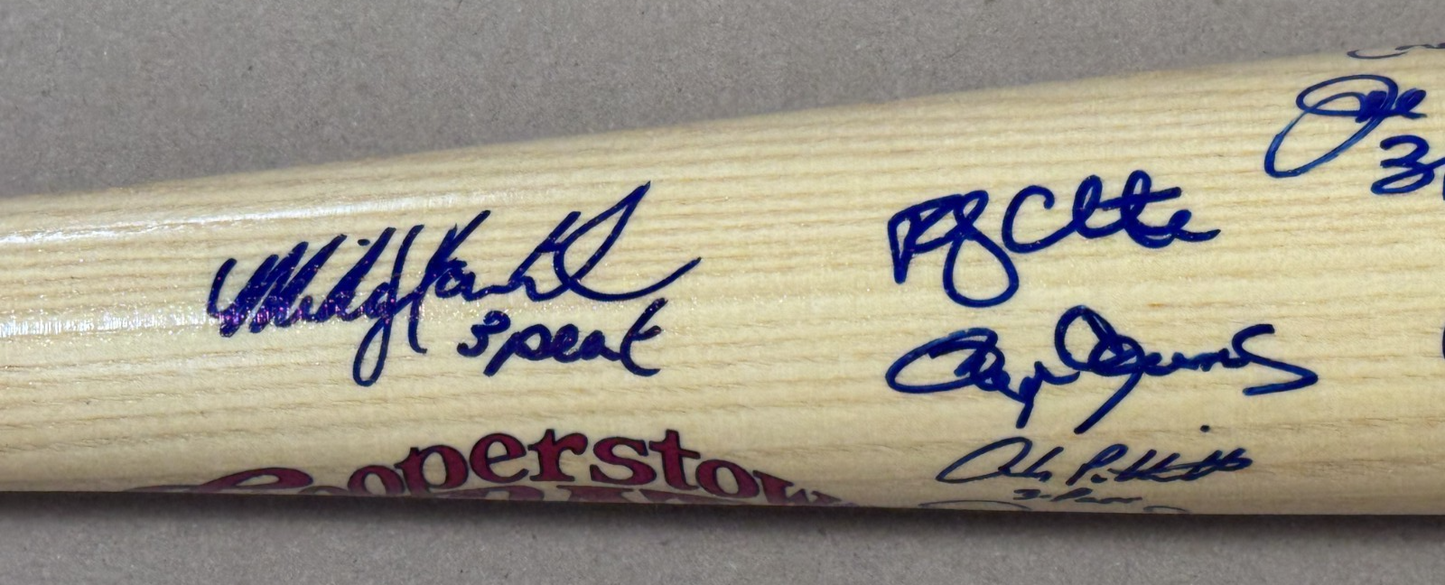 2000 World Series Yankees Team Signed Bat /26 3 Peat Auto Rivera Jeter MVP JSA