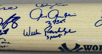 2000 World Series Yankees Team Signed Bat /26 3 Peat Auto Rivera Jeter MVP JSA