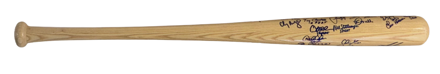 2000 World Series Yankees Team Signed Bat /26 3 Peat Auto Rivera Jeter MVP JSA