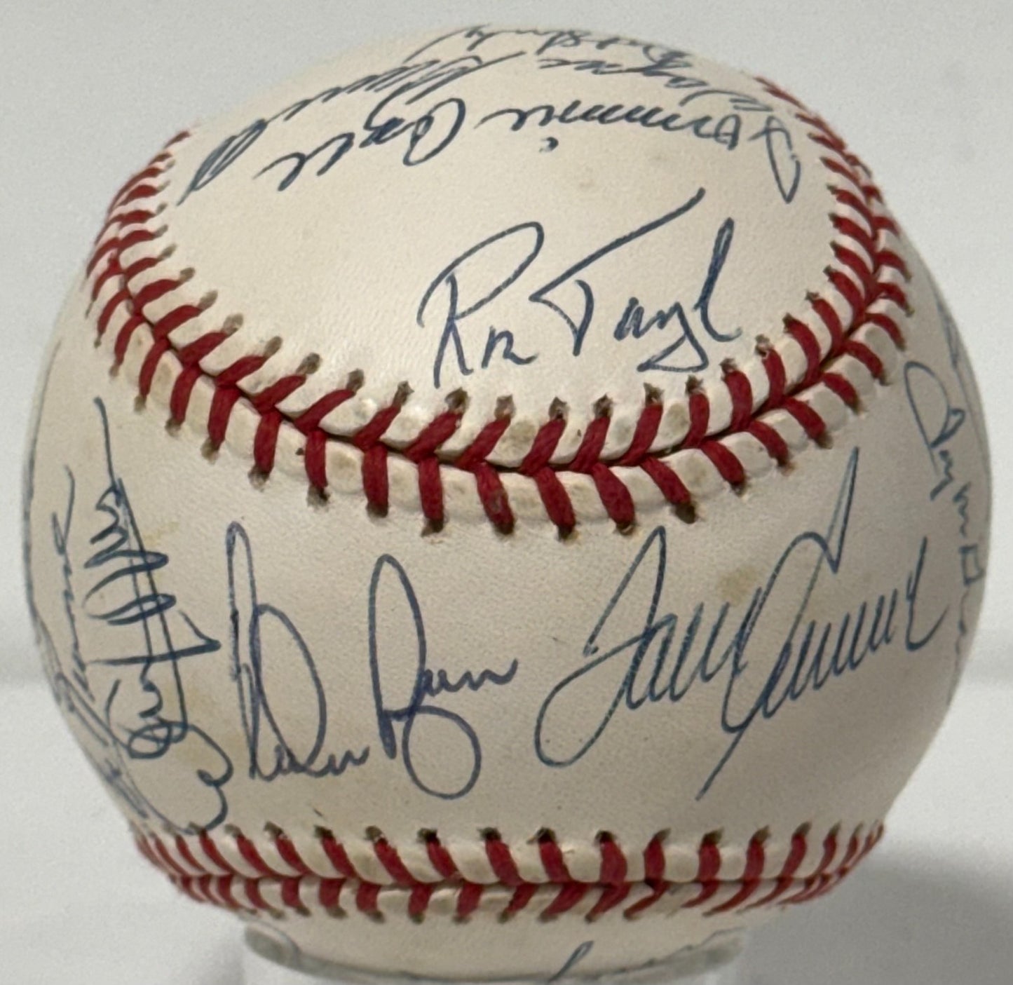 1969 NY Mets Team Signed NL Baseball 25 Auto Tom Seaver Nolan Ryan Clendenon COA