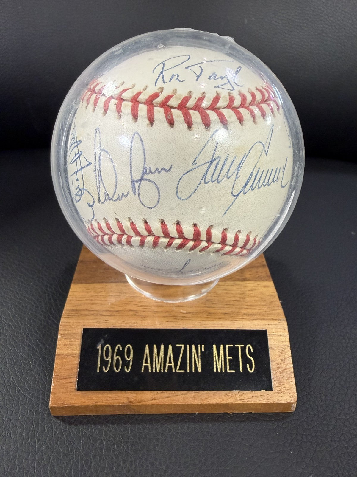 1969 NY Mets Team Signed NL Baseball 25 Auto Tom Seaver Nolan Ryan Clendenon COA
