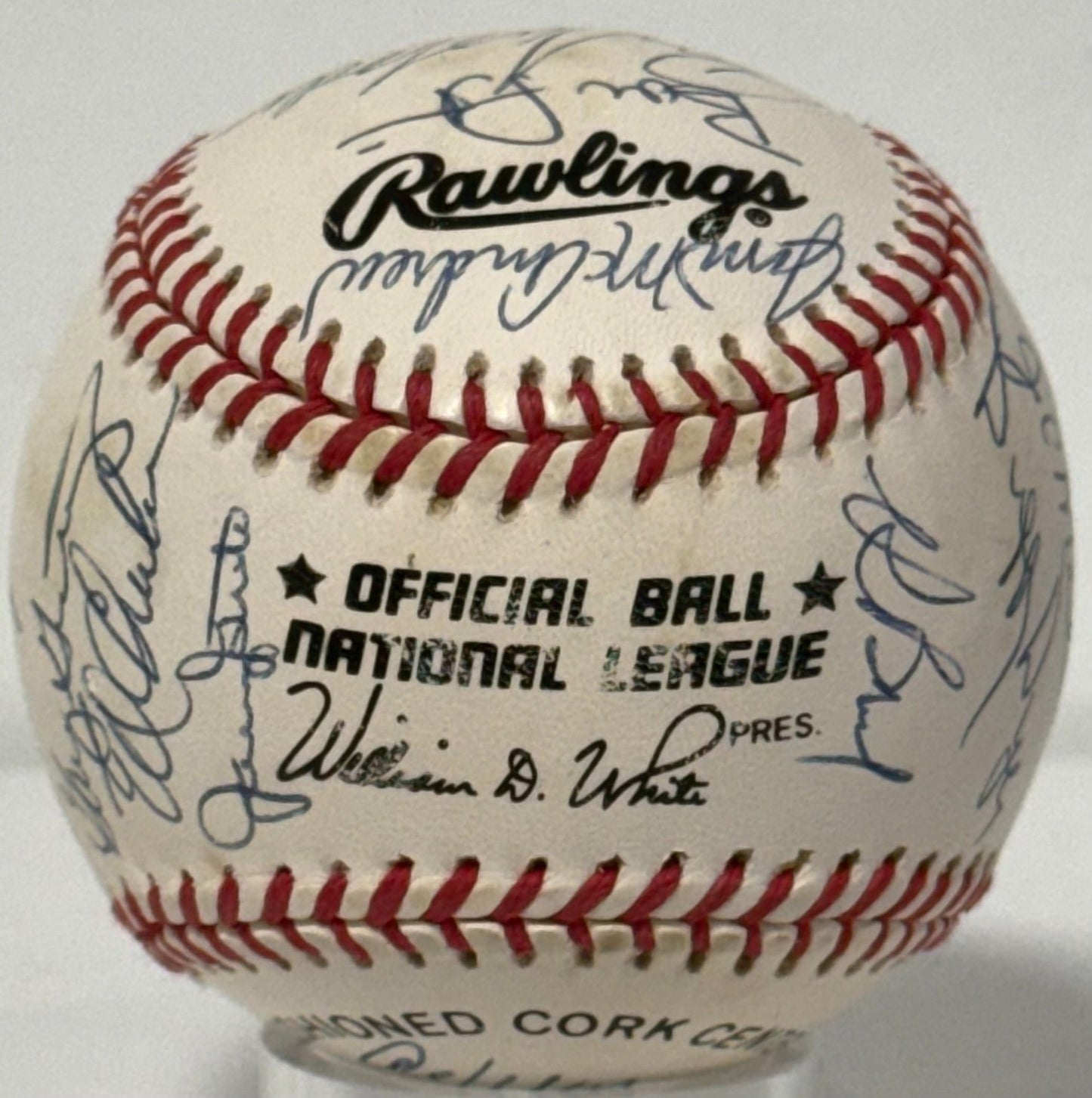 1969 NY Mets Team Signed NL Baseball 25 Auto Tom Seaver Nolan Ryan Clendenon COA