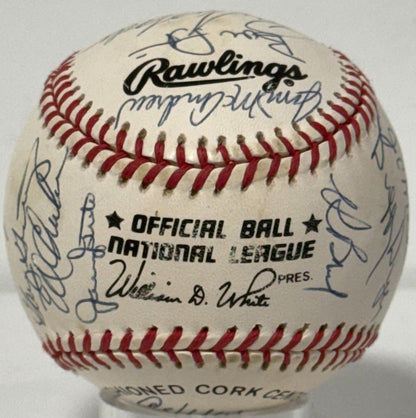 1969 NY Mets Team Signed NL Baseball 25 Auto Tom Seaver Nolan Ryan Clendenon COA