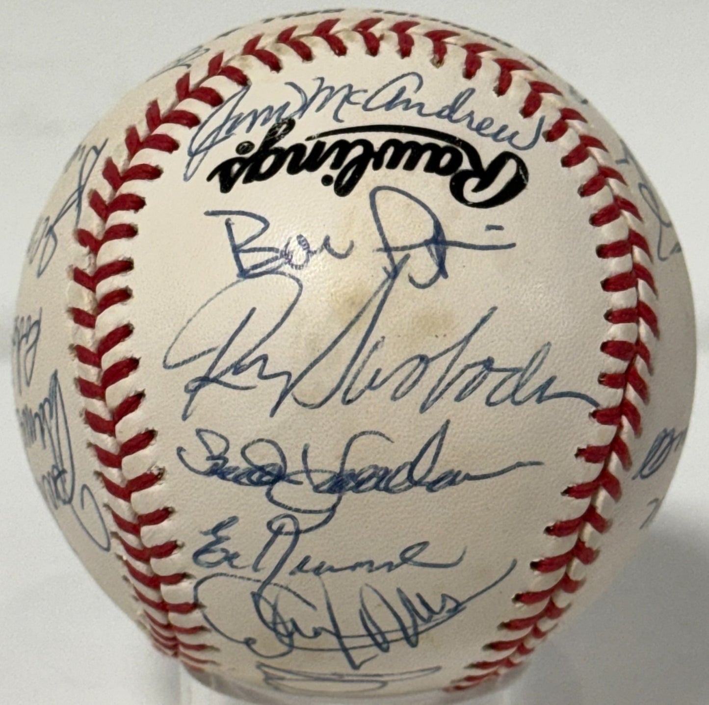 1969 NY Mets Team Signed NL Baseball 25 Auto Tom Seaver Nolan Ryan Clendenon COA