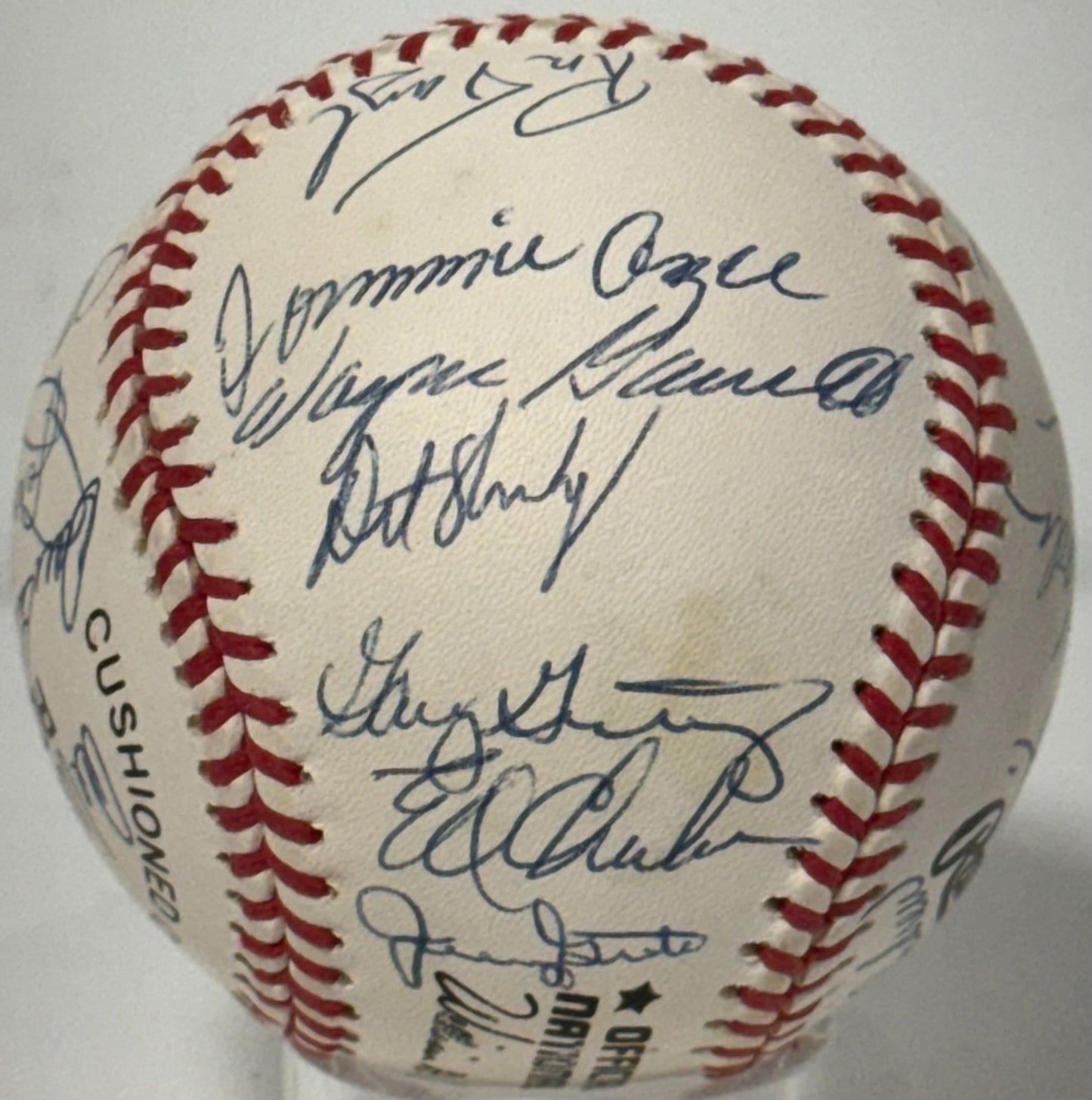 1969 NY Mets Team Signed NL Baseball 25 Auto Tom Seaver Nolan Ryan Clendenon COA