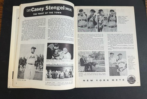 1962 New York Mets 1st Year Baseball Yearbook  Nice Some Bottom Wear Tight Crisp