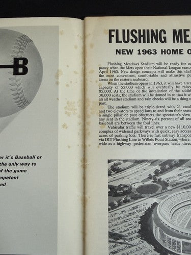 1962 New York Mets 1st Year Baseball Yearbook  Nice Some Bottom Wear Tight Crisp