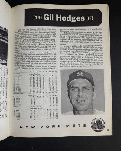1962 New York Mets 1st Year Baseball Yearbook  Nice Some Bottom Wear Tight Crisp