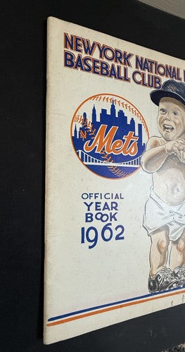 1962 New York Mets 1st Year Baseball Yearbook  Nice Some Bottom Wear Tight Crisp