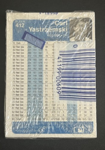 1984 Fleer Baseball Sealed Cello Pack Don Mattingly Rookie Front Centered & Yaz