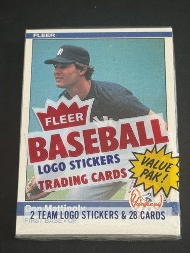 1984 Fleer Baseball Sealed Cello Pack Don Mattingly Rookie Front Centered & Yaz